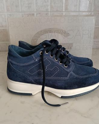 Sneakers interactive In vero camoscio blue Marine