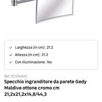Specchio ingranditore di design,  quadrato , NUOVO