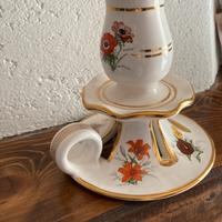 Portacandele ceramica greca con inserti 24 k