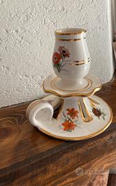 Portacandele ceramica greca con inserti 24 k