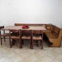 Giropanca rovere massello sedili apribili tavolo