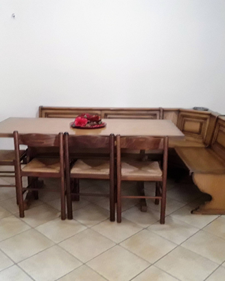 Giropanca rovere massello sedili apribili tavolo