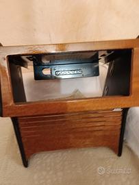 mobiletto per autoradio in legno anni 70 