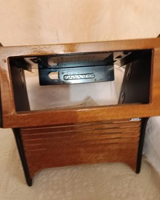 mobiletto per autoradio in legno anni 70 