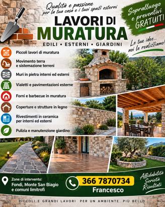 lavori di giardino e muratura 