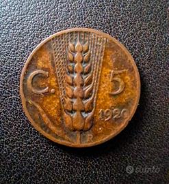 Moneta 5 Centesimi 1920 "Spiga"