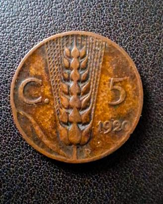 Moneta 5 Centesimi 1920 "Spiga"