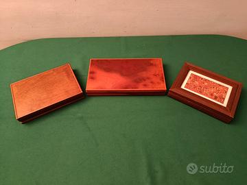 SCATOLE IN LEGNO CON FICHES MADREPERLA E PVC