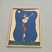 Quadretto Water Pozzi Serenata di Arlecchino 1911