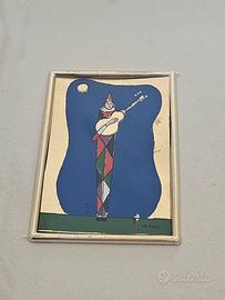 Quadretto Water Pozzi Serenata di Arlecchino 1911