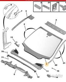 PARABREZZA CITROEN DS4 1611579680 1606230480 NUOVO