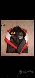 giacca vintage nascar in pelle 