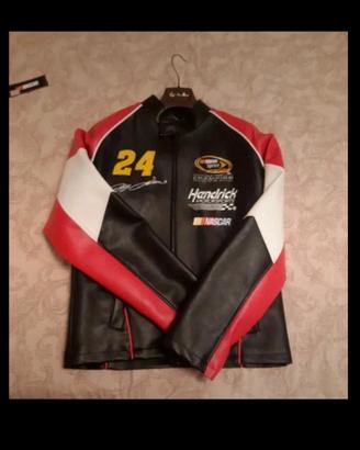 giacca vintage nascar in pelle 