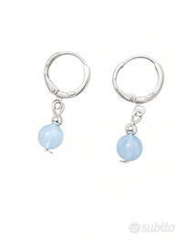 Orecchini in argento 925 con pietra acquamarina