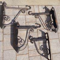 4 staffe da muro in ferro battuto