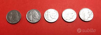 5 Monete storiche di 20 cent. 1939-1940-41-42-43