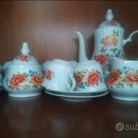 SERVIZIO DA THE IN PORCELLANA BAVARIA CON FIORI