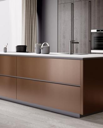 Isola Cucine Top HPL / L. 2.7m Basi Fronte-Retro