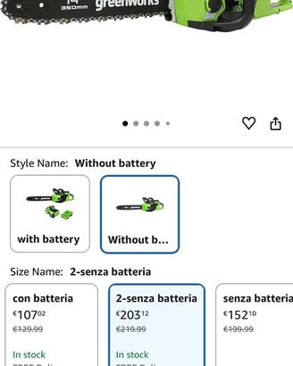Greenworks GD40CS15 motosega a batteria