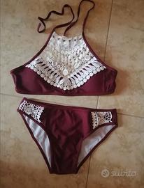 costume bikini donna bordeaux t. M