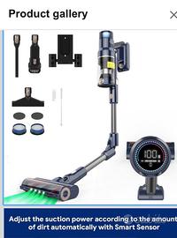 vicsonic wireless vacuum cleaner, 550w 45kpa power