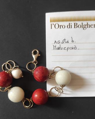 Bracciale con pietre di agata e madreperla