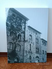 Quadro stampa su tela 50x70 bianco e nero edificio
