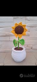 Girasole realizzato all'uncinetto all'uncinetto 