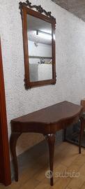 consolle in noce con specchio