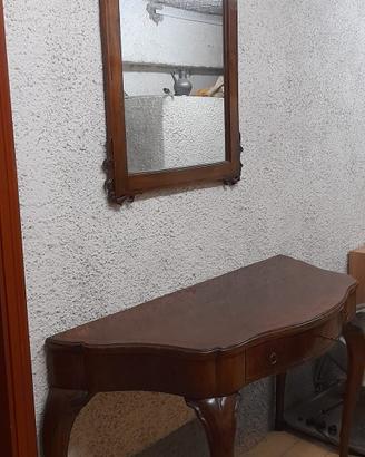 consolle in noce con specchio