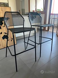 Coppia di sgabelli in metallo nero