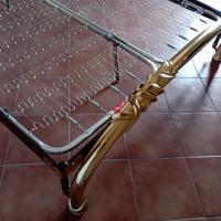 Letto in ottone+ comodini in ottone e cristallo