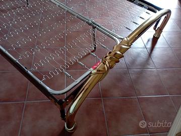 Letto in ottone+ comodini in ottone e cristallo