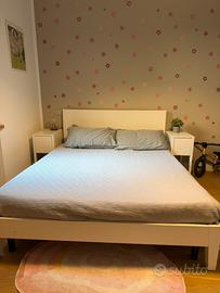 Letto matrimoniale 160x200 doghe legno e materasso