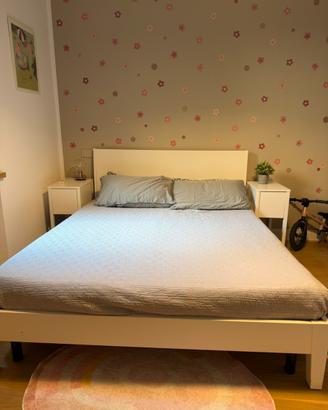 Letto matrimoniale 160x200 doghe legno e materasso
