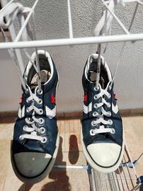 Converse di pelle clearance blu