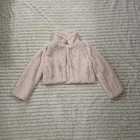 White Faux Fur Cropped Jacket