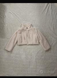 White Faux Fur Cropped Jacket