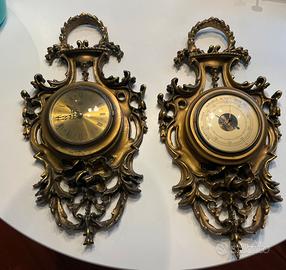 Coppia Vintage Orologio e Barometro da Parete