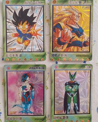 4 Lamincards olografiche Dragon Ball GT Giapponesi