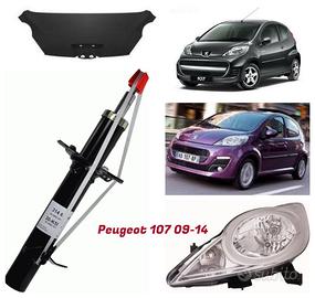 Peugeot 107 cofano paraurti musata fanale 09-14