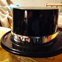 capodanno cappello nero plastica cilindro happy