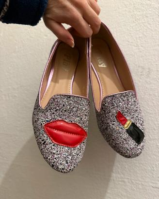 Ballerine con strass eleganti fashion