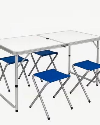 Set tavolo da campeggio con 4 sedie