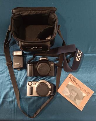 Lotto Canon EOS analogico 1000F + corpo + flash + 