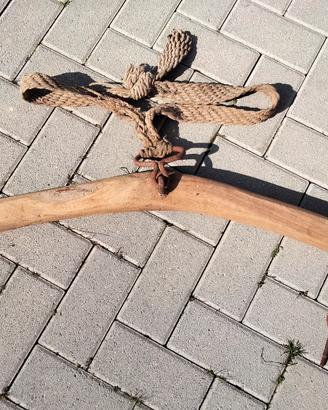 Antico Giogo primi 900 legno corda ferro rustico