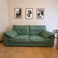 Divano 3 posti pelle verde