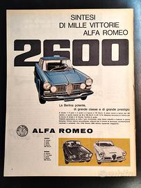 Pubblicità Alfa Romeo 2600 originale anno 1967