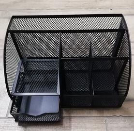 PORTA CANCELLERIA IN METALLO E SUPPORTO MONITOR