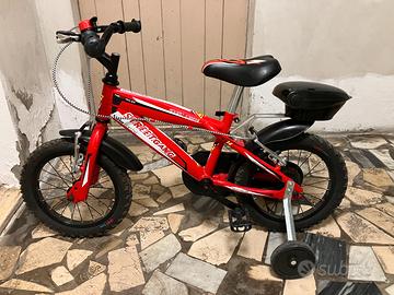 Bici bimbo con rotelle e caschetto